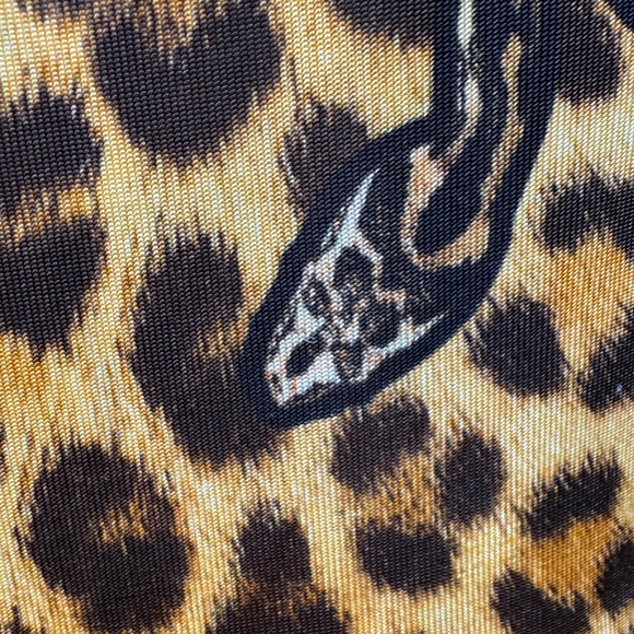 JUST CAVALLI LEOPARD SERPENT SNAKE ROSES PRINT SHEATH DRESS SZ XL - Picture 8 of 9